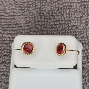 Planet Gold Radiant Red and Gold Earrings